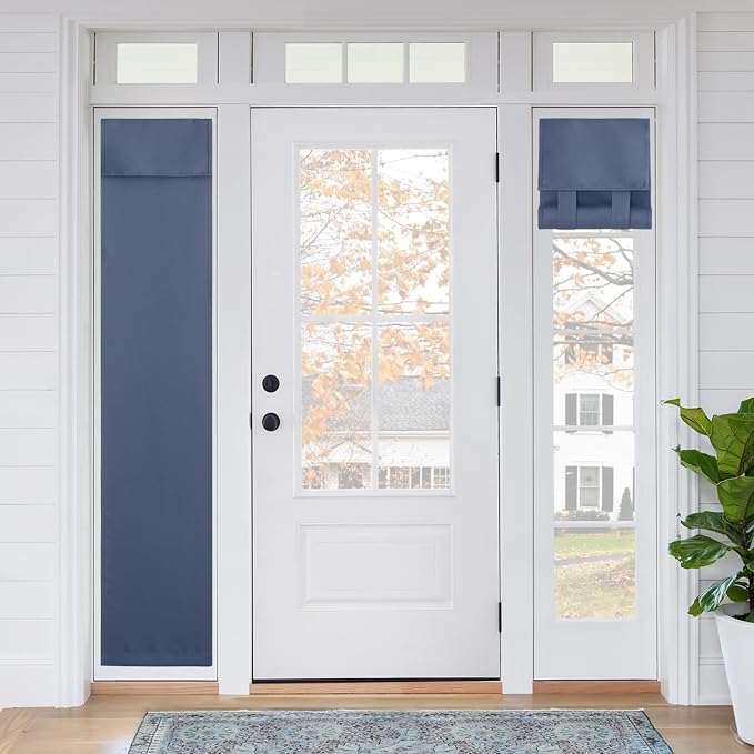 RYB HOME Sidelight Curtains for Front Door, Skinny Narrow Window Curtains | by RYBHOME