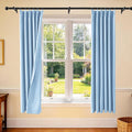 Etherealveil Light Blue Pinch Pleated Blackout Curtains 2 Panels 40"x72" | Back by Etherealveil
