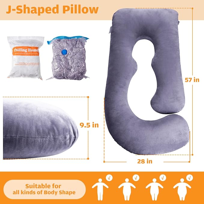 Chilling Home Pregnancy Pillow, U Shaped Full Body Maternity Pillow 58 inch - Image 6