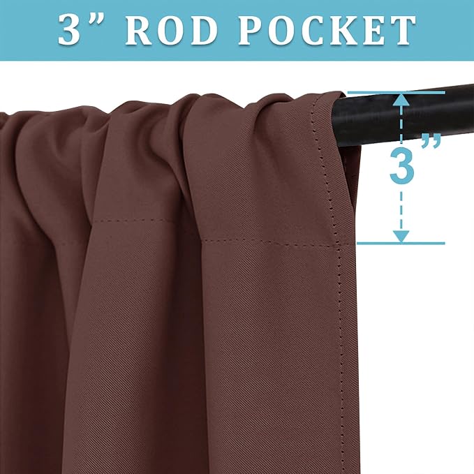 RYB HOME Blackout Curtains for Bedroom Living Room Nursery 63 inches Long | - Image 2