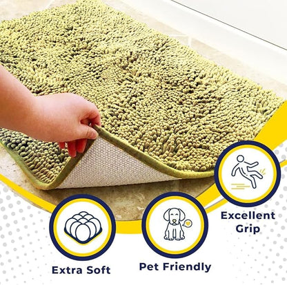 Muddy Mat® Original Dog Door Mat for Muddy Paws, Super Absorbent Microfiber, Non-Slip Washable Pet Rug, Quick Dry Chenille Entryway Carpet, Machine Washable Indoor Outdoor mat, Yellow 18"x28"