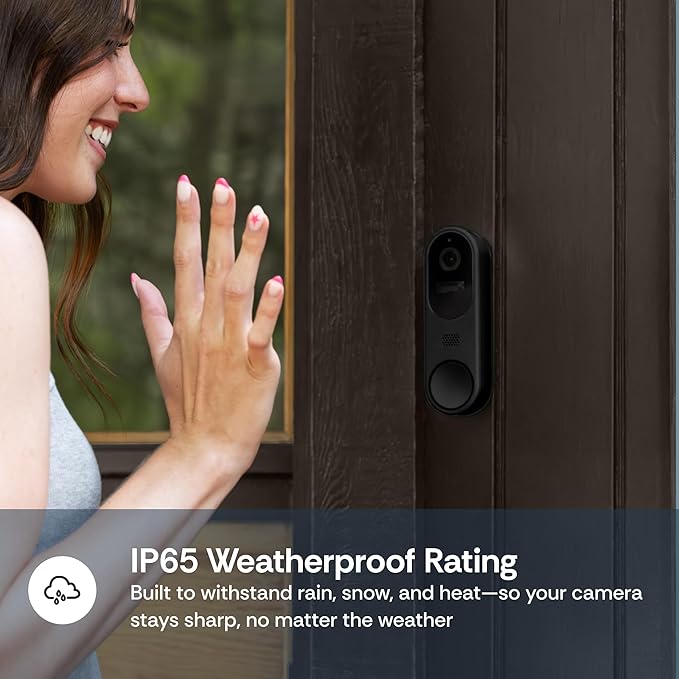 Luna Doorbell Camera Wireless, AI Human/Package Detection, Instant Alerts, Night Vision, 2-Way Audio, Battery/Wired Powered, Cloud Storage, 2.4GHz Wi-Fi Smart Video Doorbell with Chime