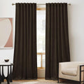 RYB HOME Brown Velvet Blackout Curtains 90 inches by RYBHOME