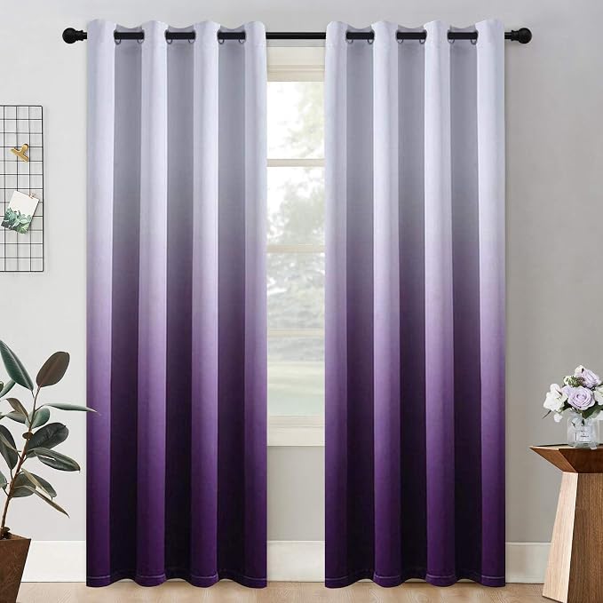 COSVIYA Grommet Ombre Room Darkening Curtains 84 inch Length 2 Panels, Gradient by COSVIYA