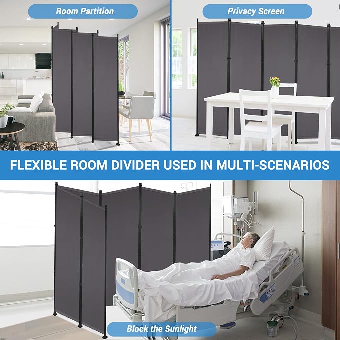 MAYOLIAH 6 Panel Room Dividers Folding Privacy Screen 6ft Tall Partition | - Image 6