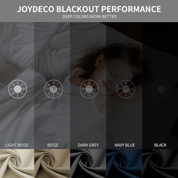 Joydeco Blackout Curtains 108 Inch Length 2 Panels Set, Thermal Insulated Long - Image 2