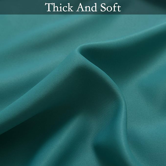 SimpleHome Teal to Grey White Ombre Room Darkening Curtains 96 Inch | Curtains - Image 6