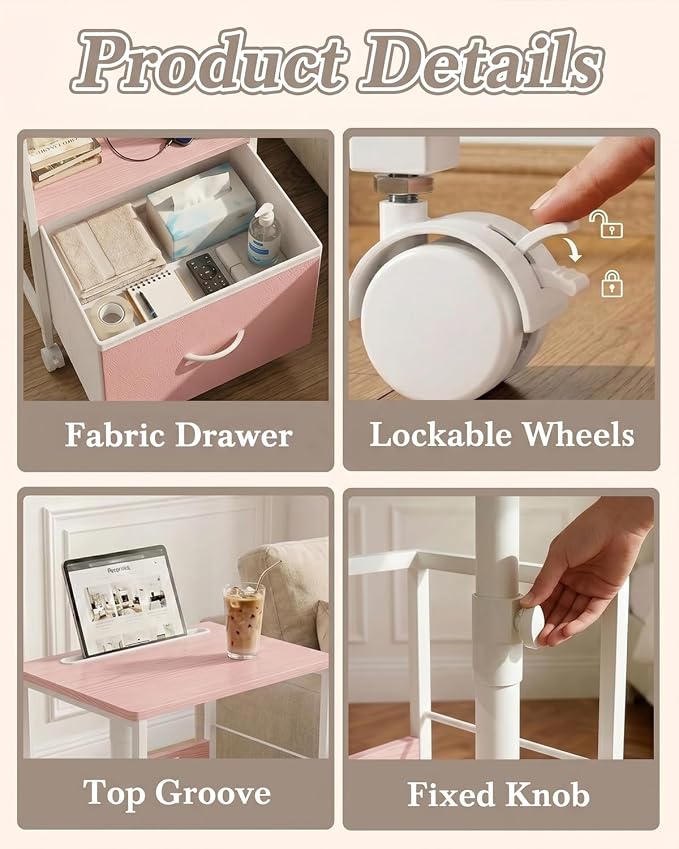 Faesun Swivel Lift Top Nightstand - Image 7