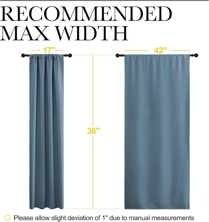 NICETOWN RV Blackout Curtains for Camper Windows, Smoky Blue, Kitchen Curtains - Image 5