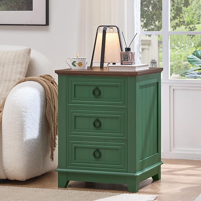 Joaxswe Farmhouse Nightstand Set 2 - Image 4
