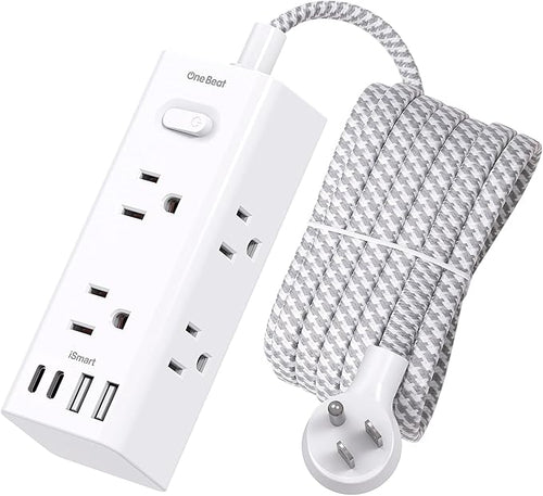 10 Ft Power Strip Surge Protector by OneBeat