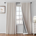 100% Blackout Curtains 84 inch Length 2 Panels Faux Linen Long Drapes by Zyvola