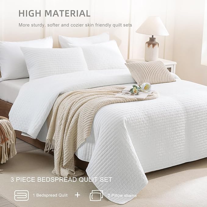 Lady Ann Oversized Queen Quilt 102x118, Lightweight & Soft Farmhouse Coverlet - Image 5