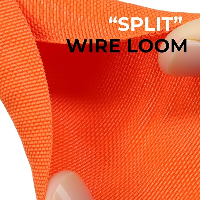 HOLED 1/8 inch Split Braided Cable Management Sleeve for USB Cable Power Cord Audio Video Cable, Wire Loom Cord Protector from Cat Dog Chewing (Orange, 25FT)