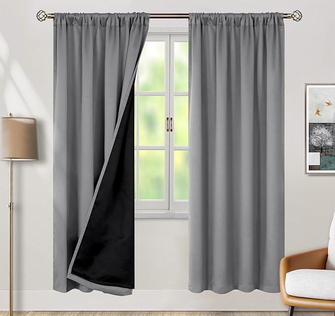 BGment Dove Grey 100% Blackout Curtains by BGment