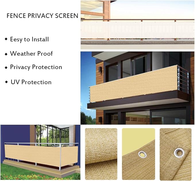 LOVE STORY 3.3' x 19.7' Balcony Privacy Screen Cover - Image 5