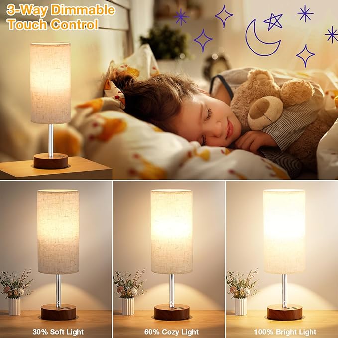 Dicoool Bedside Table Lamp for Bedroom - Image 3