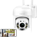 faleemi 2K WiFi Security Camera for Home with Cell Phone App Control, Color Night Vision, Ai Motion Detection, Auto Tracking, 2 Way Audio, Waterproof, Local/Cloud Storage, Compatible with Alexa