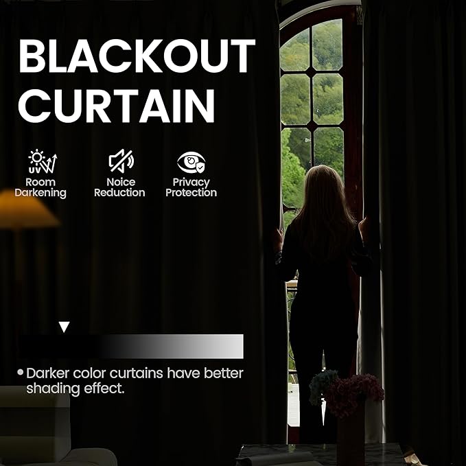 3-in-1 Layers Soundproof Curtains, Grommet Full Blackout Thermal Noise Dampening Curtains for Living Room, Bedroom(1 Panel,Beige,50" x96")