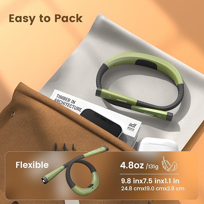 Glocusent Reading Light LED Neck Light, 80-hr Rechargeable Book Light | - Image 5
