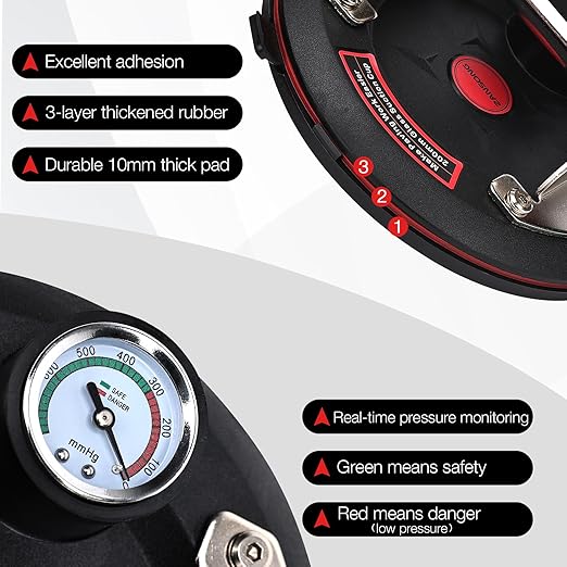 ZANSONG02 Heavy Duty Vacuum Suction Cup Lifter for Glass, Air Conditioner, Washing Machine, Refrigerator with Pressure Gauge(ZANSONG-2-2)