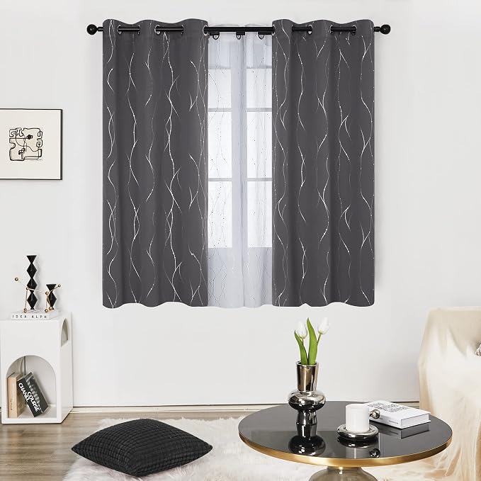 Deconovo Living Room Curtains 36 Inches Long, Thermal Insulated, Room Darkening - Image 2