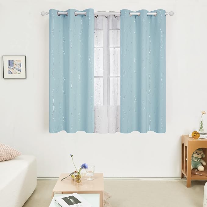 Deconovo Living Room Curtains 63 Inches Long, Thermal Insulated, Room Darkening - Image 2