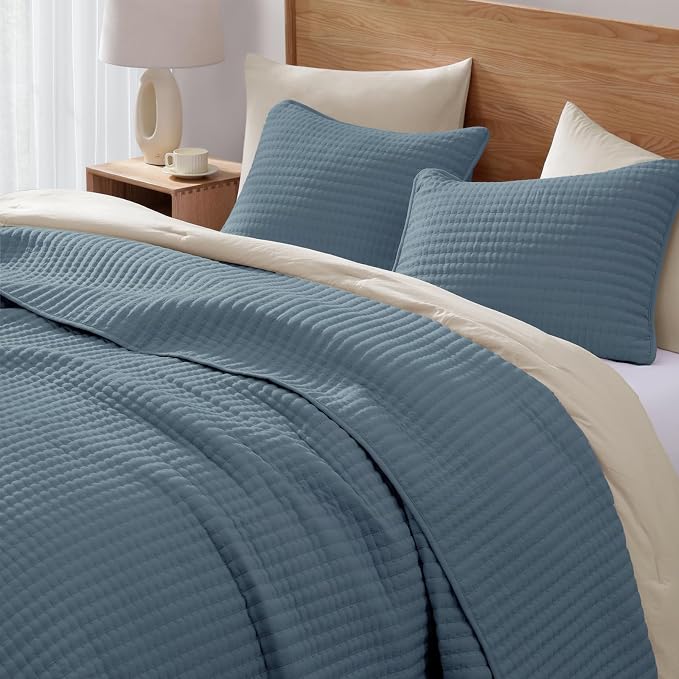 Queen Quilt-Lightweight Bedspreads Blue Queen Size Quilt Bedding Set | Soft - Image 2