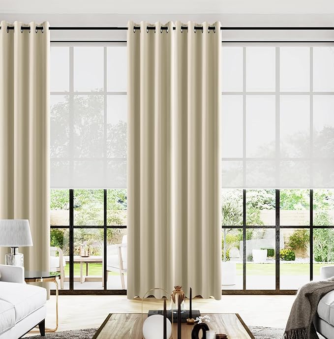 KOUFALL 108 Inch Curtains Long, 2 Panels Set by KOUFALL