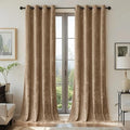 SMILETIME Amber Beige Crushed Velvet Curtains 52x108 inch Luxurious Thermal Insulated Soundproof Drapes for Living Room Bedroom Office Soft and Durable Light-Filtering Window Treatments, 2 Panels