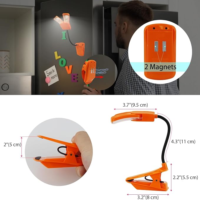 BIGMONAT Battery Operated Clip on Light, Dimmable Brightness Eye Care Book - Image 6