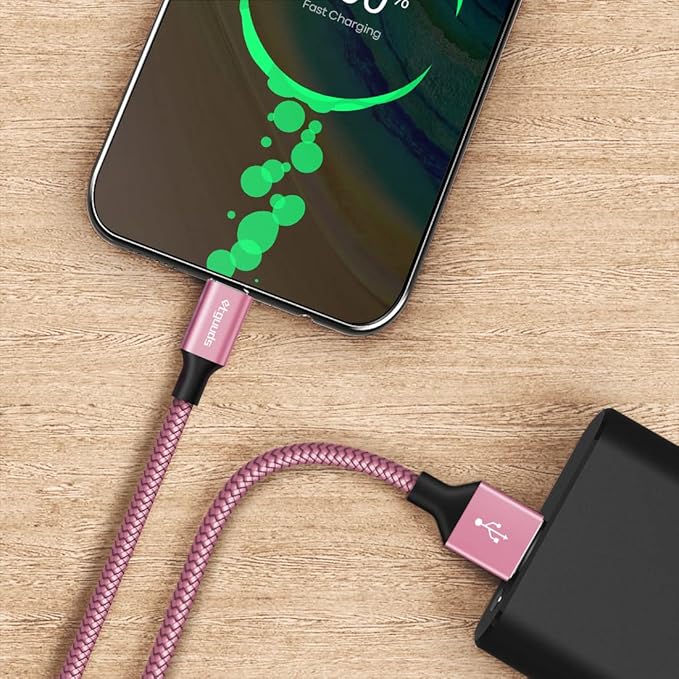etguuds USB A to USB C Cable 6ft, 2-Pack, 3A Fast Charging Type C Charger Cord for iPhone 17 16 15 Pro Max 16e 17 Air, Samsung Galaxy S25 S24 S23 S22 S21 S20 A17 A16 A56 A55 Flip Fold, Pink