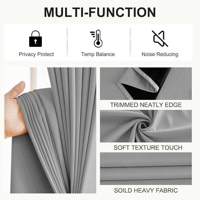 NICETOWN 100% Blackout Window Curtains 84 inches Long 2 Panels Set, Thermal - Image 5