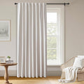 100% Blackout Curtains 96 inch Length1 Panel Faux Linen Long Drapes by Zyvola
