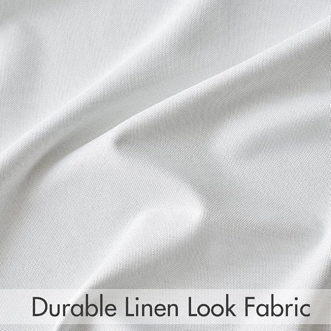 MIULEE 100% Blackout Curtains Faux Linen Curtains & Drapes 108 Inch, Full Black - Image 7