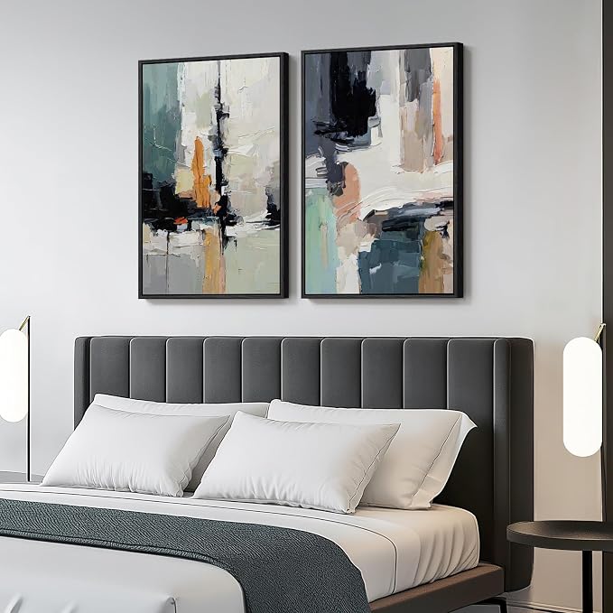 Large Framed Colorful Abstract Wall Art - Image 8