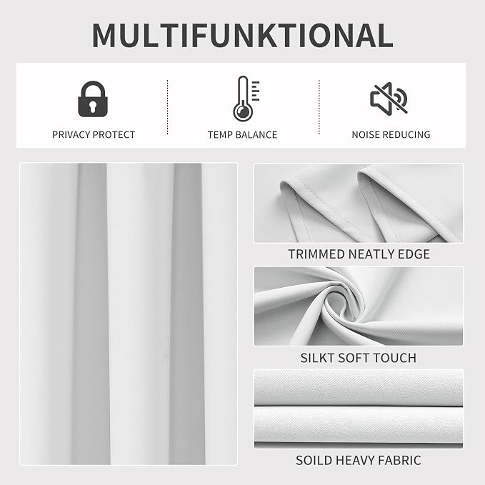 Joydeco Blackout Curtains 95 Inch Length 2 Panels Set, Thermal Insulated - Image 2