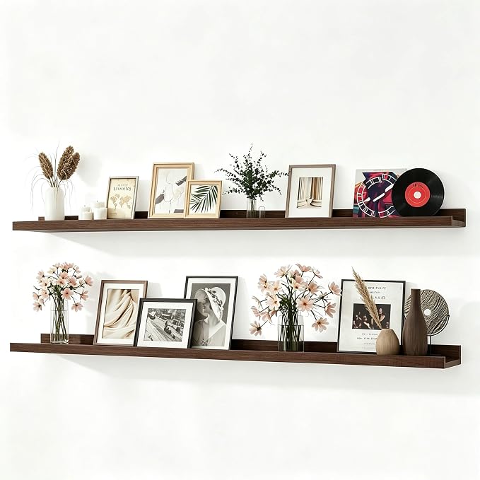 Walnut Floating Shelves for Wall Decor, 56 in Shelf by Unknown