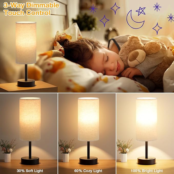 Dicoool Bedside Table Lamp for Bedroom - Image 3