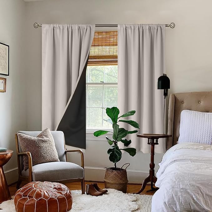 BGment Camel Blackout Curtains for Bedroom 63 Inch Length 2 Panels Set | - Image 2