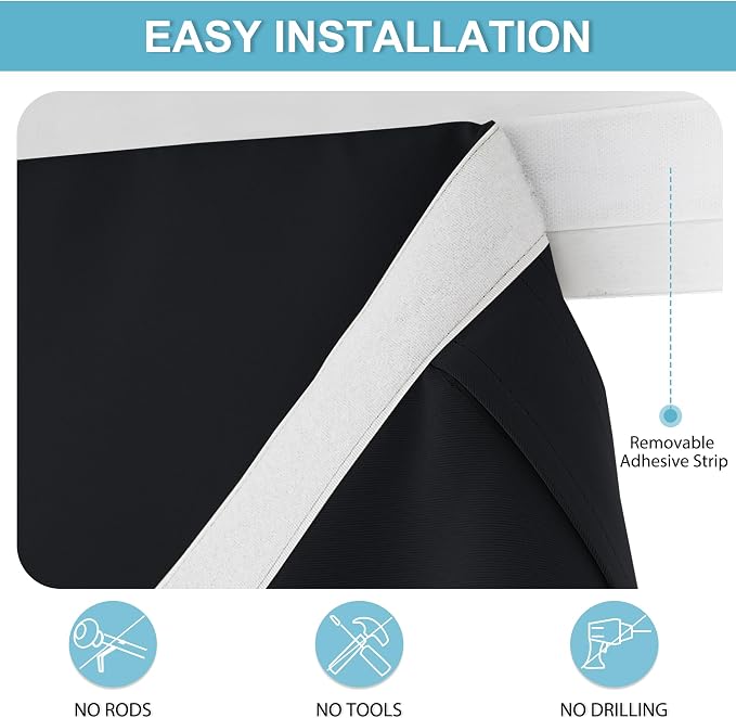 RYB HOME French Door Curtains 84 inch Long, Privacy Blackout Window Blinds | - Image 2