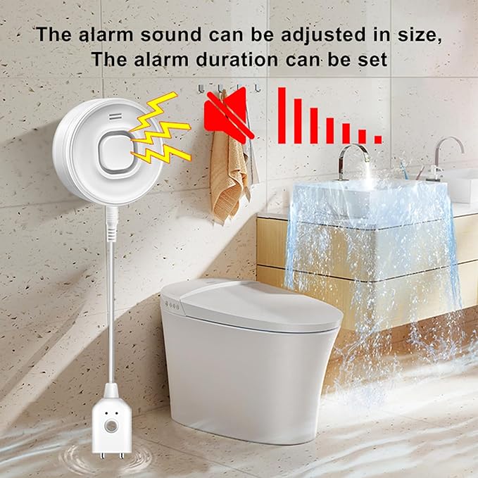 Nestool WiFi Water Leak Detectors for Home with Tuya APP Push and 100dB Sound Alarm, Suit for Warehouse, Basement, Kitchen, Laundry Room, Compatible with Alexa&Google Assistant (Support WiFi 2.4G)