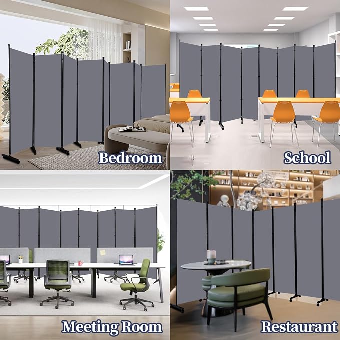 Room Divider 6 Panel-176''Wide Folding Privacy Screen, Large Partition Wall | - Image 7