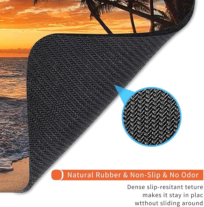 Armanza Square Mouse Pad Beach Sunset, Personalized Premium-Textured Custom Mouse Mat Design, Washable Mousepad Cloth, Non-Slip Rubber Base Computer Mouse Pads for Wireless Mouse