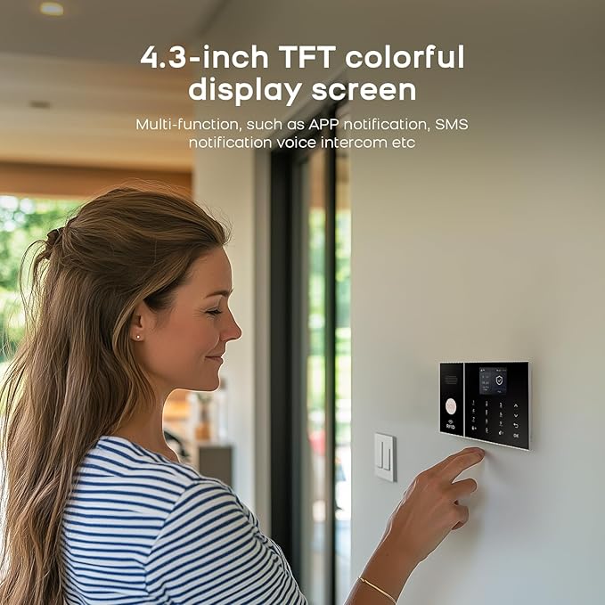 PGST WiFi Alarm System for Home Security,DIY Door Alarm Sensors,Tuya App Remote Control,Work with Alexa&Google for Villa,Apartment,Cabage,No Contract Fee