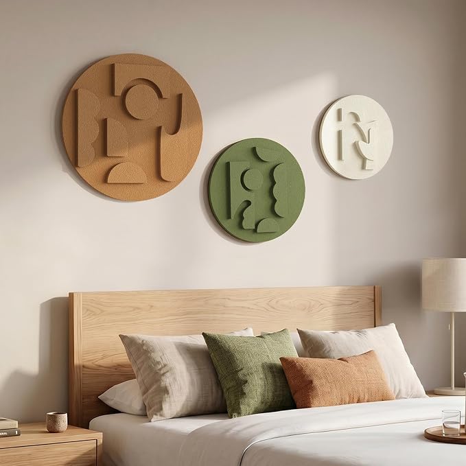 3D Textured Round Abstract Wall Art Set, 3-Piece Modern Minimalist Boho - Image 7