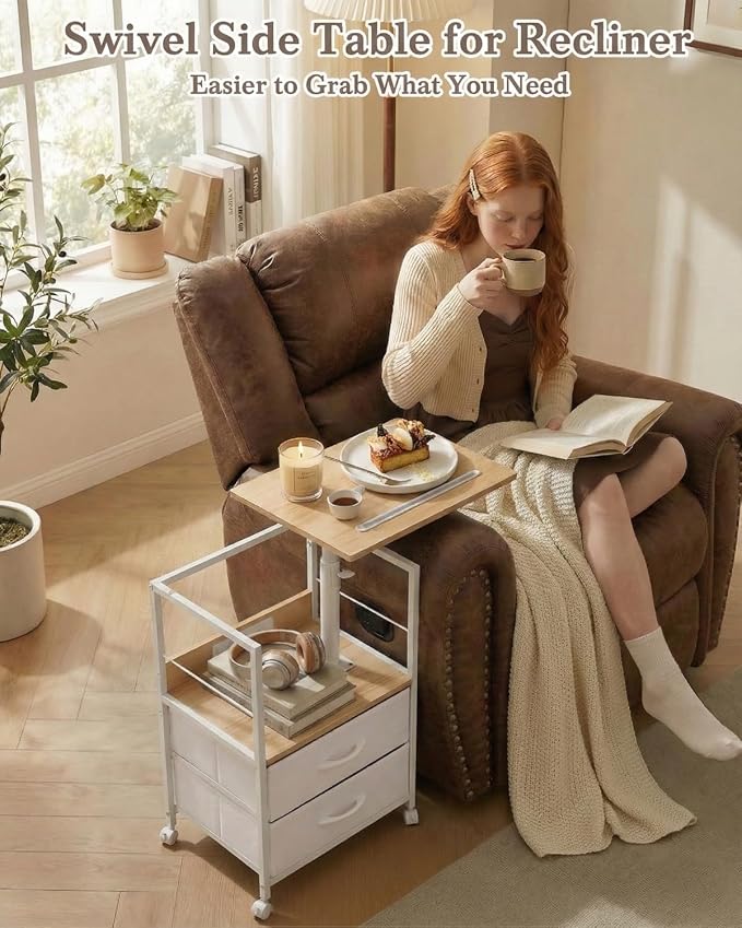 Faesun Swivel Lift Top Nightstand - Image 5