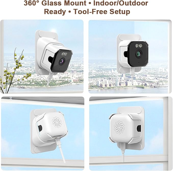 Serounder 2K 3MP Window Camera, Indoor Camera with Dual Band WiFi and Bluetooth, Color Night Vision, Motion Detection, Real Time Alerts, 2-Way Audio, Adhesive Installation