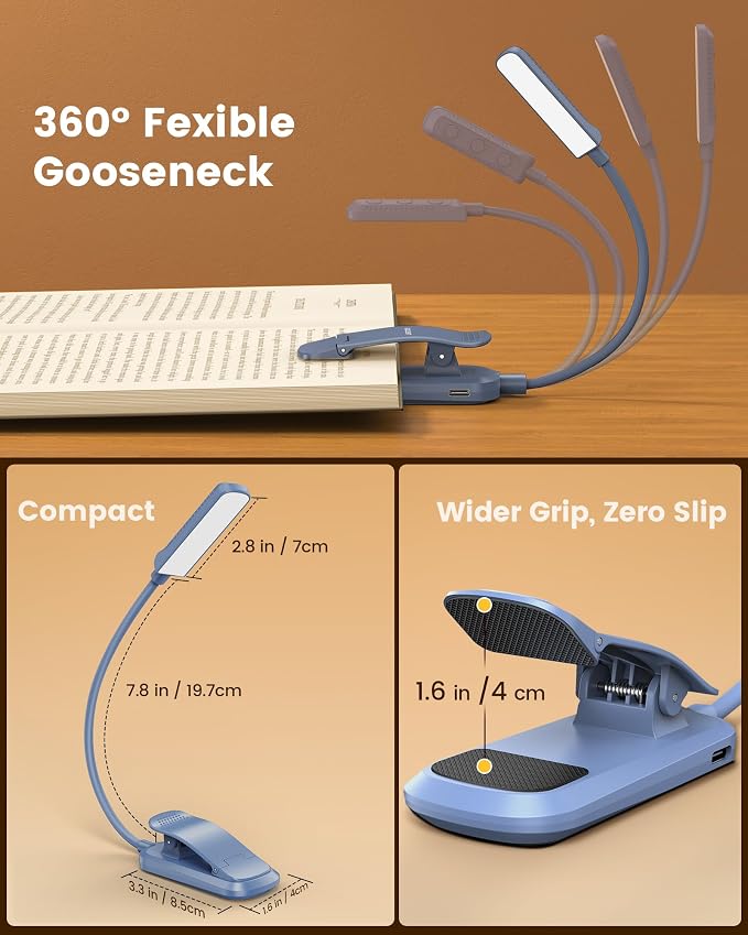 Glocusent 13 LED Book Lights for Reading at Night, Gifts for Book Lovers | - Image 6