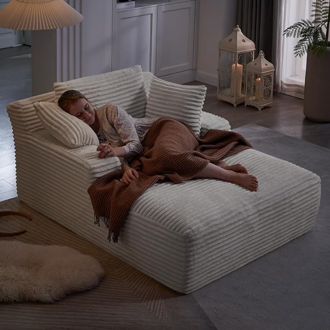 Oversized Chaise Lounge Chair Indoor, Comfy Fluffy Cloud Couch, Modern Deep - Image 7